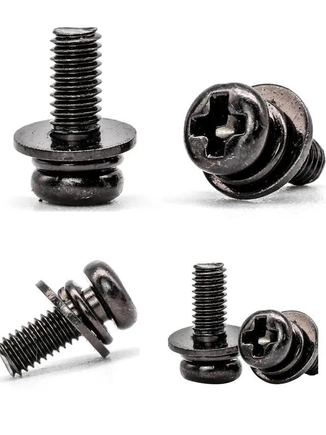 Alt view image 7 of 7 - 20 PCS Vesa Screws, VESA Compatible M4x10mm TV/Monitor Wall Mount Screws for 75x75mm and 100x100mm Brackets. Phillips Head M4 x 10mm Black with Washers