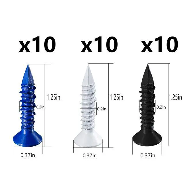 Alt view image 3 of 5 - (105 PCS) 3/16" Concrete Screw Anchor Kit Blue/Black/White Flat Head for Anchoring to Masonry, Block or Brick Stucco