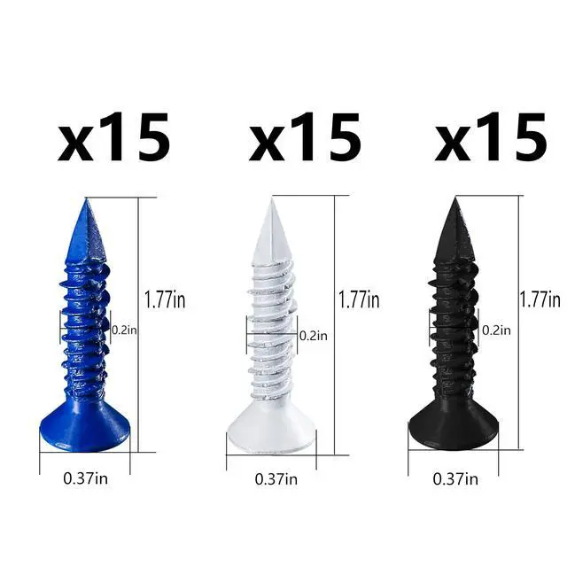 Alt view image 4 of 5 - (105 PCS) 3/16" Concrete Screw Anchor Kit Blue/Black/White Flat Head for Anchoring to Masonry, Block or Brick Stucco