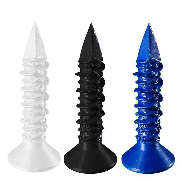 Alt view image 2 of 5 - (105 PCS) 3/16" Concrete Screw Anchor Kit Blue/Black/White Flat Head for Anchoring to Masonry, Block or Brick Stucco