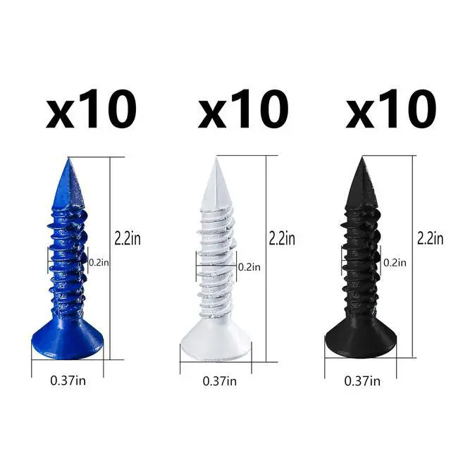 Alt view image 5 of 5 - (105 PCS) 3/16" Concrete Screw Anchor Kit Blue/Black/White Flat Head for Anchoring to Masonry, Block or Brick Stucco