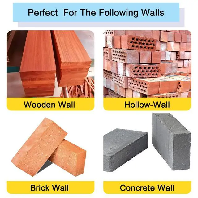 Alt view image 4 of 6 - 20Pack Hollow Wall Anchors with Screws, Loose Hinge Hole Repair Kits | Ideal for Door Hinge Repair, Anchors Heavy Duty for Concrete Wall, Hollow-Wall, Wooden Wall(6x32mm)