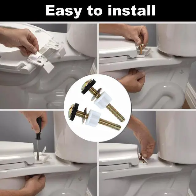 Alt view image 4 of 7 - 2 PCS Toilet Seat Screws Replacement Kit Universal Toilet Screw Set | Toilet Seat Fastener with Plastic Nut and Metal and Rubber Washers, Toilet Seat Bolt for Top Mount Toilet Seat Hinge