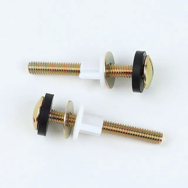Alt view image 5 of 7 - 2 PCS Toilet Seat Screws Replacement Kit Universal Toilet Screw Set | Toilet Seat Fastener with Plastic Nut and Metal and Rubber Washers, Toilet Seat Bolt for Top Mount Toilet Seat Hinge