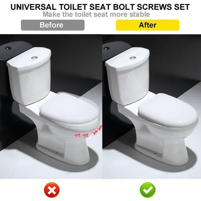 Alt view image 6 of 7 - 2 PCS Toilet Seat Screws Replacement Kit Universal Toilet Screw Set | Toilet Seat Fastener with Plastic Nut and Metal and Rubber Washers, Toilet Seat Bolt for Top Mount Toilet Seat Hinge