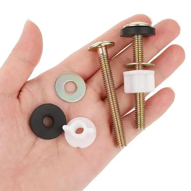 Alt view image 7 of 7 - 2 PCS Toilet Seat Screws Replacement Kit Universal Toilet Screw Set | Toilet Seat Fastener with Plastic Nut and Metal and Rubber Washers, Toilet Seat Bolt for Top Mount Toilet Seat Hinge