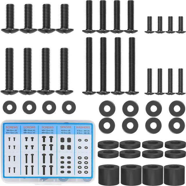 Main image of Universal TV Mounting Hardware Screw Kit with Box - M4 M6 M8 Screws, Spacers & Washers for Most LED LCD OLED 4K TVs, Replacement Screws for TVs/Monitor Mounting, MU9041