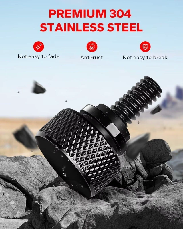 Alt view image 5 of 7 - Black 304 Stainless Steel Seat Bolt Screw Compatible with Harley Davidson 1996-2026