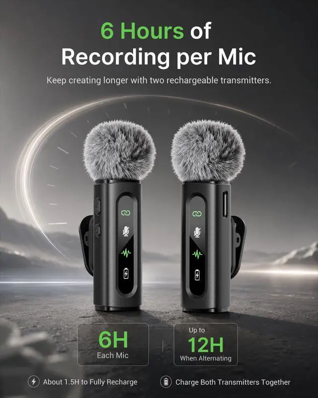 Alt view image 6 of 7 - USB C Lavalier Microphone Wireless Mini Mic for Type-C Android Phone/Tablet/PC Video Recording Clip-on Mics with Rotatable Clip&Denoise Recording, Ideal for Vlog Tiktok Youtube Podcast Content Creator