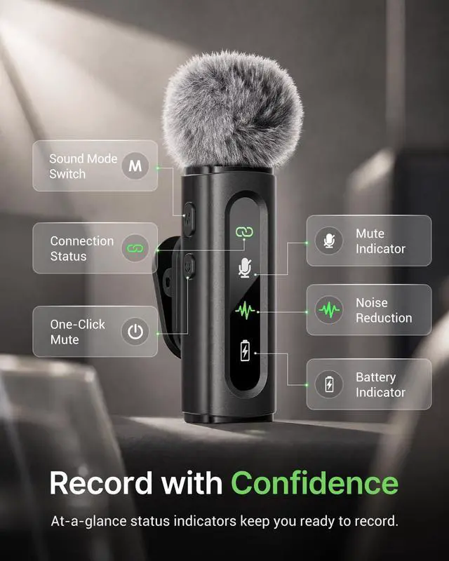 Alt view image 4 of 7 - USB C Lavalier Microphone Wireless Mini Mic for Type-C Android Phone/Tablet/PC Video Recording Clip-on Mics with Rotatable Clip&Denoise Recording, Ideal for Vlog Tiktok Youtube Podcast Content Creator