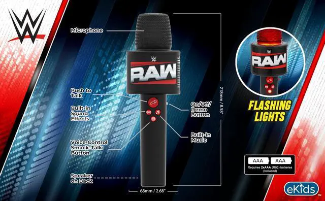 Alt view image 5 of 6 - Smack Talk Microphone Toy with Built-in Music and Sound Effects, for Fans of WWE Toys