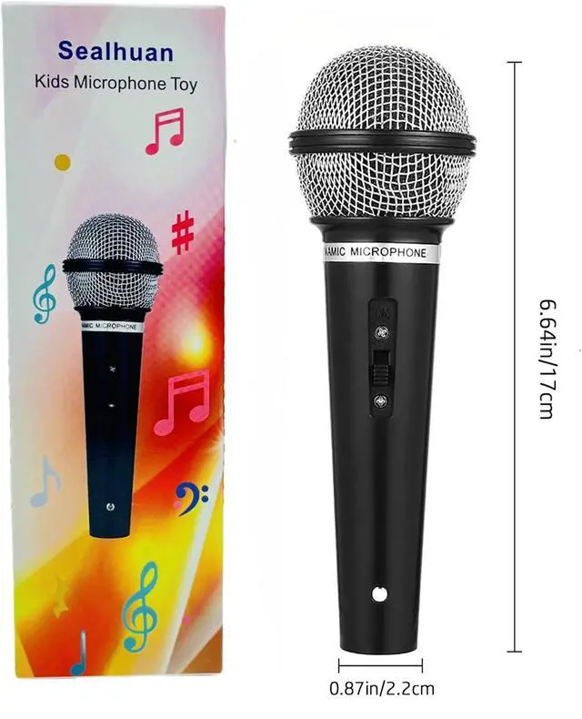 Alt view image 7 of 7 - Microphone Toy for Kids - Plastic Pretend Prop Fake Microphone Toy for Halloween, Christmas, Cosplay, Birthday Party Favors, Costume Play (17cm, Black)