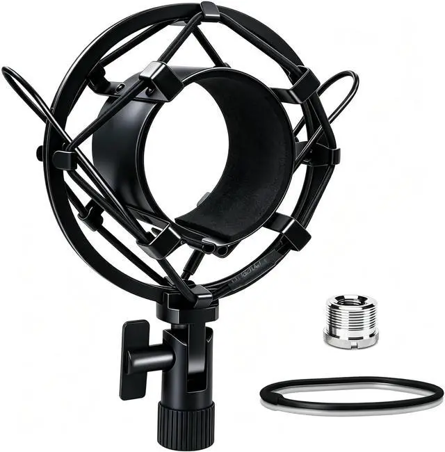 Main image of Universal Microphone Shock Mount, Mic Clip Holder for Diameter 47mm-53mm Mic Anti Vibration Adjustable High Isolation Shock Mount