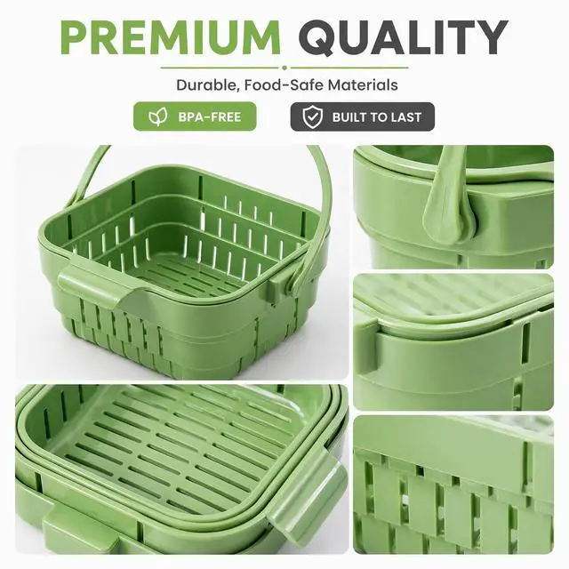 Alt view image 5 of 7 - Foldable Hanging Sink Drain Basket Stretchable Kitchen Colander with Flip Cover, Space Saving Food Strainer & Faucet Storage Rack for Fruits, Vegetables, Utensils & Kitchen Organization