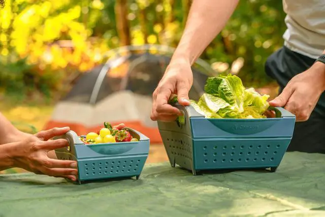 Alt view image 4 of 4 - 3-Quart (2.8L) Compact, Collapsible Strainer for Pasta, Vegetables, Fruit, Space-Saving, Self-Standing with Handles, for Camping and Outdoor Kitchens, Standard Size