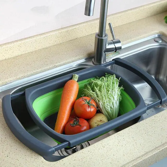 Alt view image 3 of 7 - Colander collapsible, Colander Strainer Over The Sink Vegetable/Fruit Colanders Strainers, Fruit and Pasta Foldable Strainer for Kitchen, 6-Quart, BPA Free