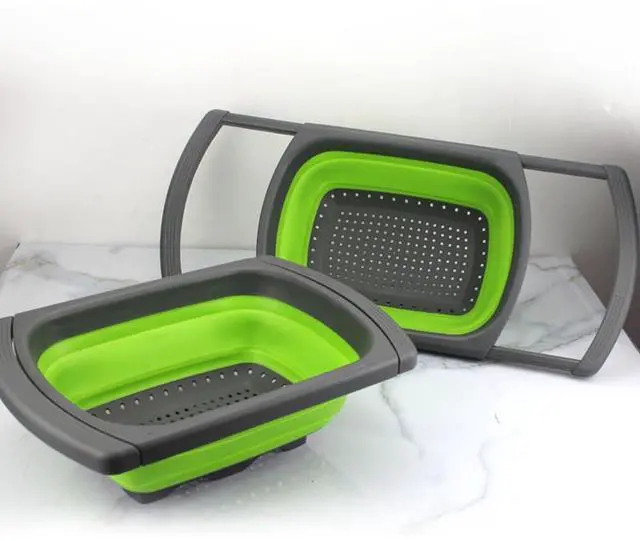 Alt view image 4 of 7 - Colander collapsible, Colander Strainer Over The Sink Vegetable/Fruit Colanders Strainers, Fruit and Pasta Foldable Strainer for Kitchen, 6-Quart, BPA Free