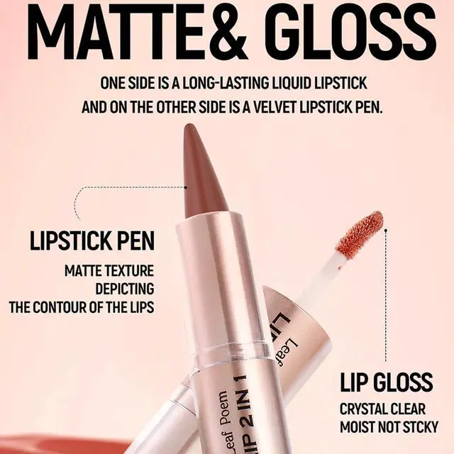 Alt view image 3 of 7 - 3 Pcs Double-ended Glossy 2-in-1 Lip Liner and Lipstick Set (#04 #05 #06) | Double-ended Glossy 2-in-1 Lipstick Smooth Buildable Lipgloss Waterproof and Long-Lasting Moisturizing
