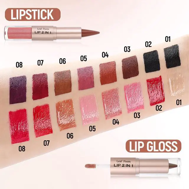 Alt view image 4 of 7 - 3 Pcs Double-ended Glossy 2-in-1 Lip Liner and Lipstick Set (#04 #05 #06) | Double-ended Glossy 2-in-1 Lipstick Smooth Buildable Lipgloss Waterproof and Long-Lasting Moisturizing