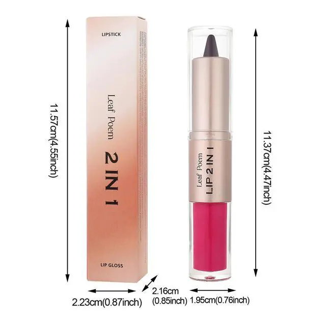 Alt view image 7 of 7 - 3 Pcs Double-ended Glossy 2-in-1 Lip Liner and Lipstick Set (#04 #05 #06) | Double-ended Glossy 2-in-1 Lipstick Smooth Buildable Lipgloss Waterproof and Long-Lasting Moisturizing