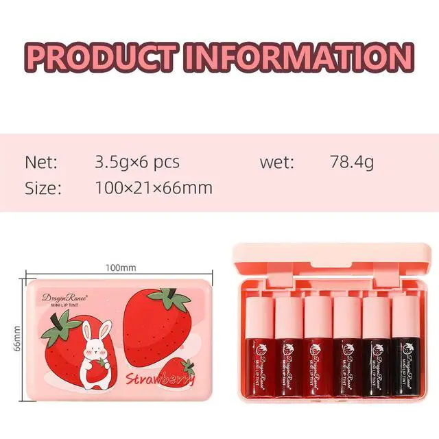 Alt view image 7 of 7 - Lip Stain, Lip Stain Long Lasting Waterproof, Makeup, Cute Stuff,Maquillaje | Lip Tint, Liquid Lipstick, Lip Gloss for Women, Lip Gloss Set, Makeup Set, Mini Makeup, Teen Girl Stuff, High Pigment