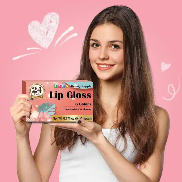 Alt view image 6 of 7 - 24 Pack Lip Gloss Set, Color Lip Oil for Dry Cracked Lips Moisturizing Hydrating Nourishing with Vitamin E
