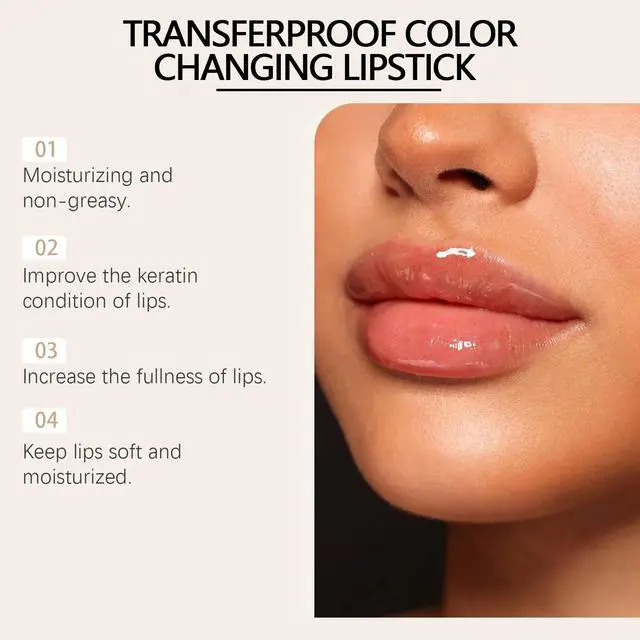 Alt view image 4 of 7 - Color Changing Lipstick,Lipstick,lip stick,Long Lasting 24 Hours Moisturizing Glossy Shine Lip Gloss for Women (1pcs)