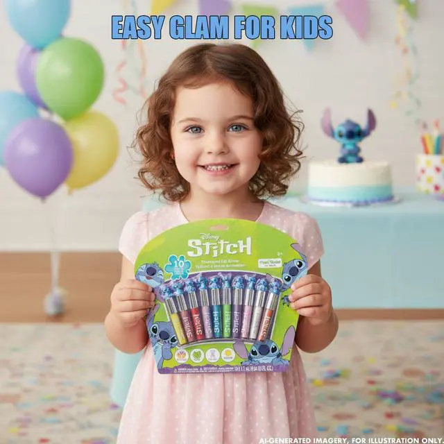 Alt view image 6 of 7 - Stitch Lip Gloss Set, 10-Piece Plant-Based, Ages 3+