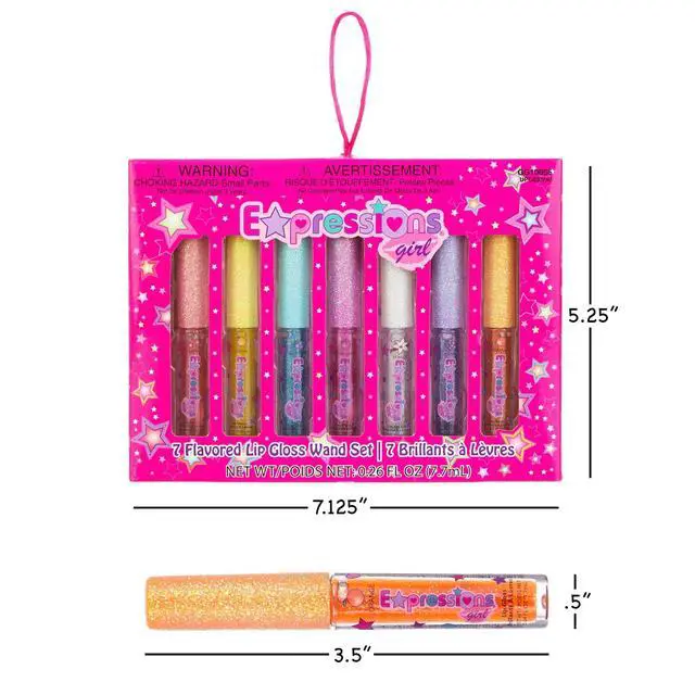 Alt view image 6 of 7 - 7pc Fruity Flavored Lip Gloss Set - Assorted Fruit Flavor-Great Gift | Non-Toxic Kids Makeup. Fun Shiny Lip Gloss Collection for Kids, Teens & Girls - Sweet & Glossy Lip Care