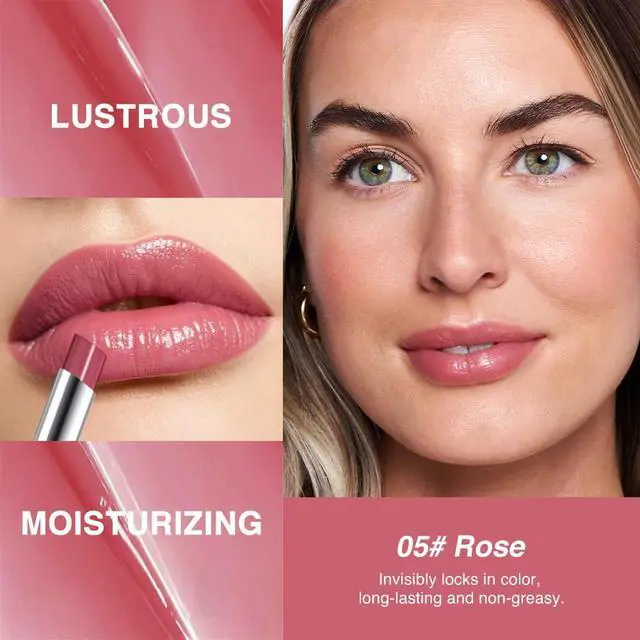 Alt view image 2 of 7 - Rose Pink Honey Tinted Lip Balm for Women, Hydrating Lip Oil Stick Lip Gloss Lipstick for Mature Skin, Sheer Lightweight Moisturizing Lip Tint Balm with Natural Shine, Vegan & Cruelty-Free