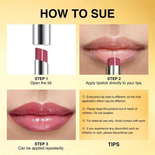 Alt view image 5 of 7 - Rose Pink Honey Tinted Lip Balm for Women, Hydrating Lip Oil Stick Lip Gloss Lipstick for Mature Skin, Sheer Lightweight Moisturizing Lip Tint Balm with Natural Shine, Vegan & Cruelty-Free