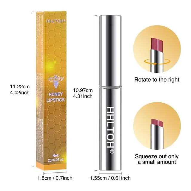 Alt view image 7 of 7 - Rose Pink Honey Tinted Lip Balm for Women, Hydrating Lip Oil Stick Lip Gloss Lipstick for Mature Skin, Sheer Lightweight Moisturizing Lip Tint Balm with Natural Shine, Vegan & Cruelty-Free