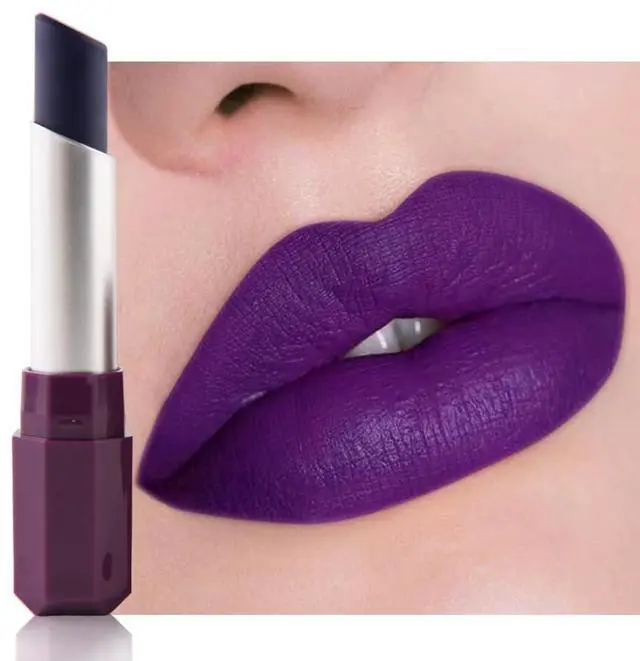 Main image of Dark Orchid Purple Matte Lipstick - Pigmented Lip Crayon & Face Paint Stick for Women Everyday Halloween Birthday Party Wear, Younger-Looking Lip Makeup, Labial con color para uso diario 08