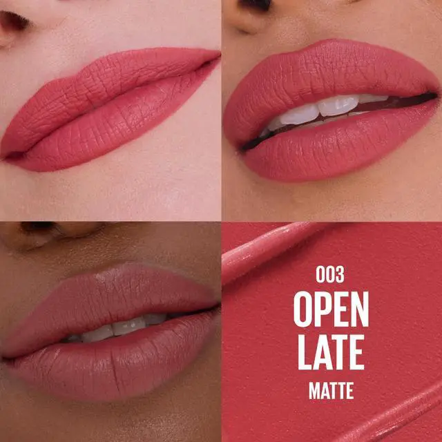 Alt view image 2 of 7 - Serum Lipstick, Hydrating Lip Makeup with 8HRs of Lip Plumping Moisture with Hyaluronic Acid + Oil Blend, Open Late (Midtone Reddish Pink Matte)
