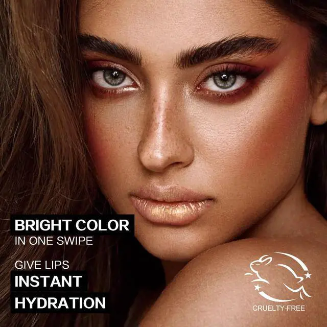 Alt view image 3 of 6 - Metallic Lipstick - Sparkle Glitter Finish, Light Pink | Full Coverage, Long-Lasting, Smudge-proof, Hydrating Formula, Non-sticky, Lightweight Frosted Lipsticks,