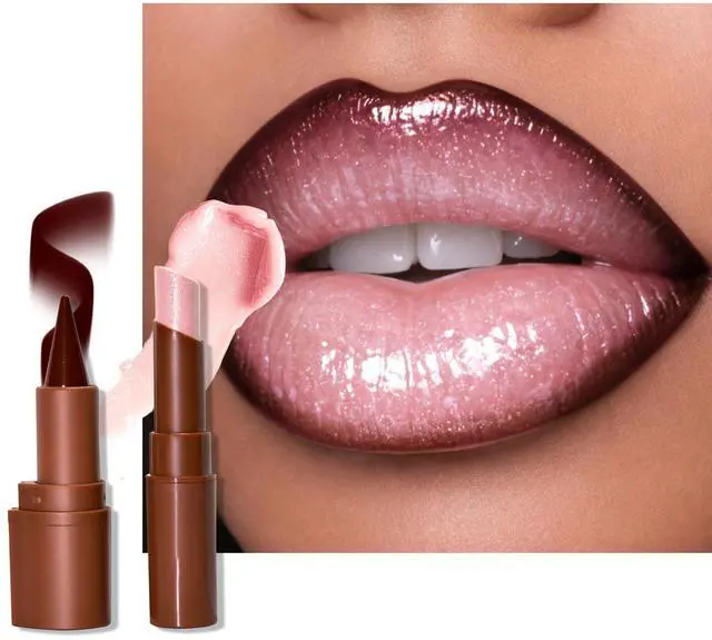 Main image of Nourishing Lip Gloss with Brown Lip Liner Lip Combo Sets, Solid Lip Gloss Jelly Lipstick High Shine, Nude Lip Kit with Lip Liner and Gloss for Women, Lightweight Long-Lasting Lipstick Makeup