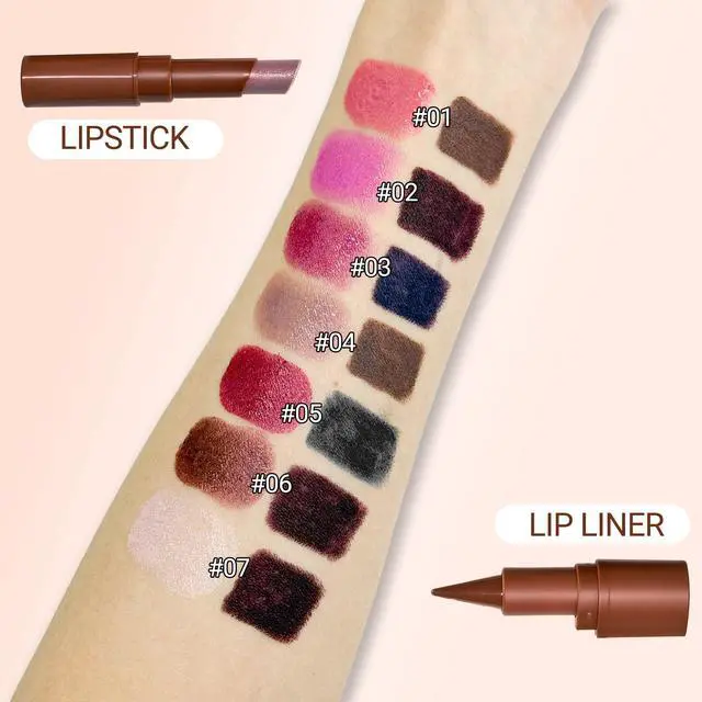 Alt view image 4 of 7 - Nourishing Lip Gloss with Brown Lip Liner Lip Combo Sets, Solid Lip Gloss Jelly Lipstick High Shine, Nude Lip Kit with Lip Liner and Gloss for Women, Lightweight Long-Lasting Lipstick Makeup
