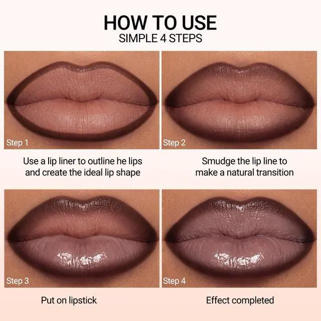 Alt view image 6 of 7 - Nourishing Lip Gloss with Brown Lip Liner Lip Combo Sets, Solid Lip Gloss Jelly Lipstick High Shine, Nude Lip Kit with Lip Liner and Gloss for Women, Lightweight Long-Lasting Lipstick Makeup