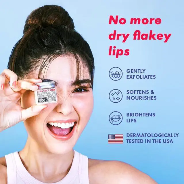 Alt view image 2 of 6 - 100% Natural Lip Scrub, Vegan Conditioning Coconut Lip Exfoliator - Gentle Exfoliant, Ultra Sexy Sugar Lip Mask Polish and Scrubber for Chapped Dry and Dark Lips, (Coconut Sorbet)