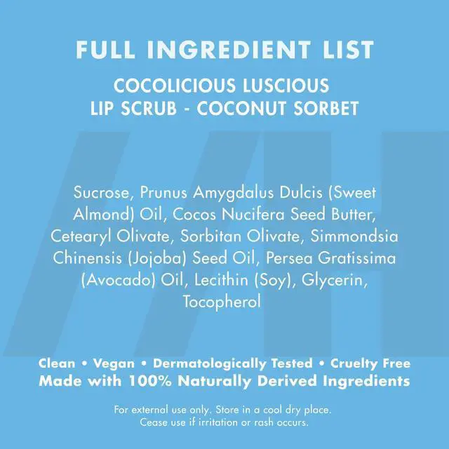 Alt view image 6 of 6 - 100% Natural Lip Scrub, Vegan Conditioning Coconut Lip Exfoliator - Gentle Exfoliant, Ultra Sexy Sugar Lip Mask Polish and Scrubber for Chapped Dry and Dark Lips, (Coconut Sorbet)