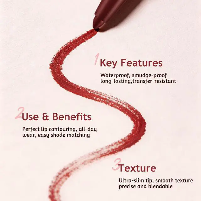 Alt view image 3 of 7 - 12Pcs Lip Makeup Set, 6 Lip Liners + 6 Matte Lipsticks, Rich ColorA | Includes 6 smooth lip liners and 6 creamy matte lipsticks in rich shades for long-lasting daily or party makeup.