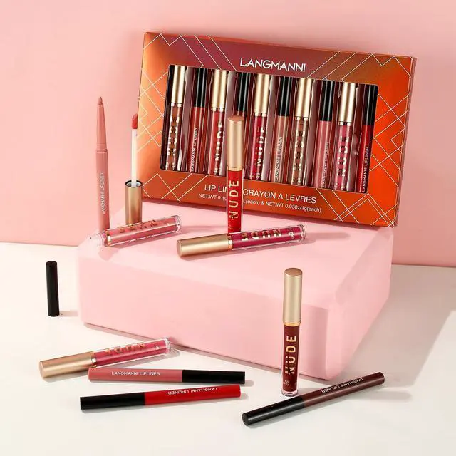 Alt view image 7 of 7 - 12Pcs Lip Makeup Set, 6 Lip Liners + 6 Matte Lipsticks, Rich ColorA | Includes 6 smooth lip liners and 6 creamy matte lipsticks in rich shades for long-lasting daily or party makeup.