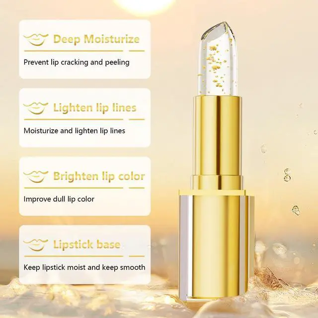 Alt view image 2 of 7 - 2 PCS Color Changing Lipstick, Gold Foil PH Lip Balm, Transferproof & Long Lasting, Moisturizing Jelly Lip Stick, Deep Nourishing Plumping Lip Gloss for Women