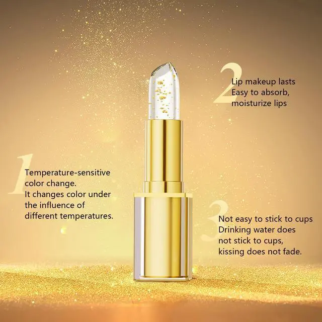 Alt view image 5 of 7 - 2 PCS Color Changing Lipstick, Gold Foil PH Lip Balm, Transferproof & Long Lasting, Moisturizing Jelly Lip Stick, Deep Nourishing Plumping Lip Gloss for Women