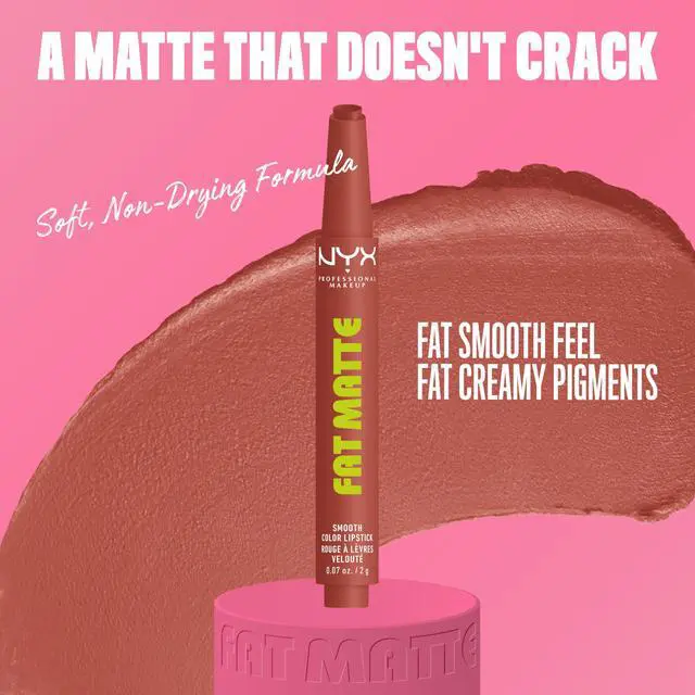 Alt view image 2 of 7 - Fat Matte Lipstick, Pigmented, Smoothing, & Non-Drying Lip Crayon, Long Lasting Lip Makeup, Vegan & Cruelty Free - Rose Robe (Rose Nude)