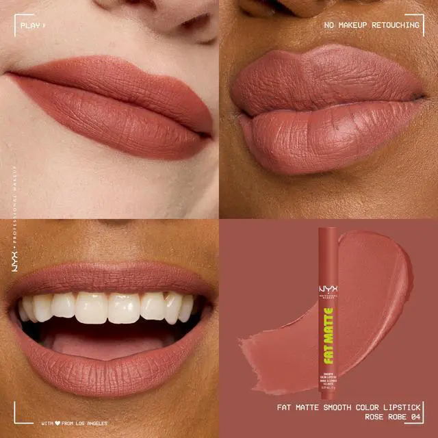 Alt view image 4 of 7 - Fat Matte Lipstick, Pigmented, Smoothing, & Non-Drying Lip Crayon, Long Lasting Lip Makeup, Vegan & Cruelty Free - Rose Robe (Rose Nude)