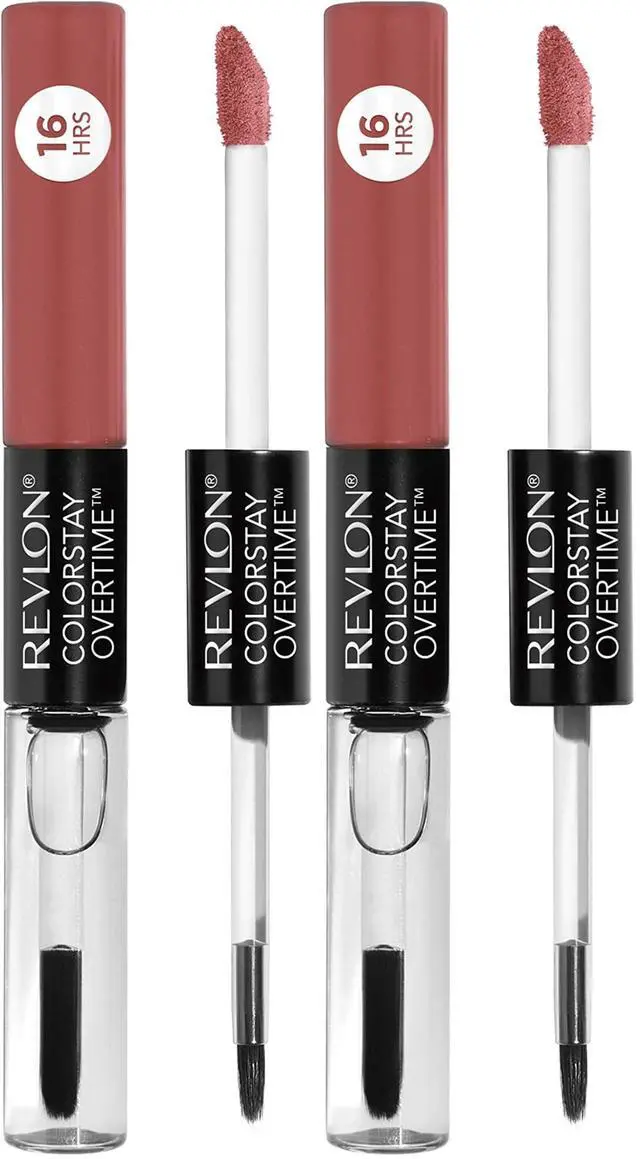 Main image of Liquid Lipstick with Clear Lip Gloss, Overtime , Dual Ended with Vitamin E, 360 Endless Spice, 0.07 Oz (Pack of 2)