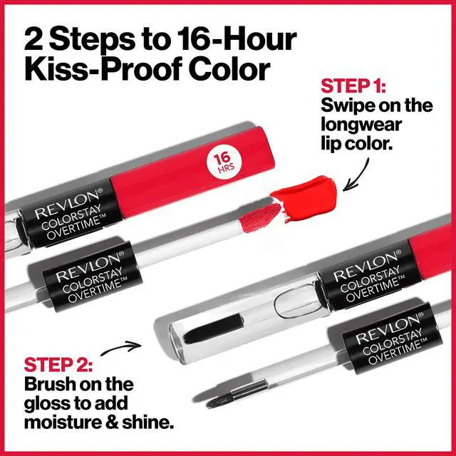 Alt view image 4 of 7 - Liquid Lipstick with Clear Lip Gloss, Overtime , Dual Ended with Vitamin E, 360 Endless Spice, 0.07 Oz (Pack of 2)