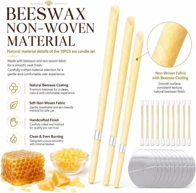 Alt view image 3 of 7 - 10 Pcs Ear Candles Earwax Removal Kit, Ear Cleansing Tool Set, Ear Wax Remover Tool with Storage Box
