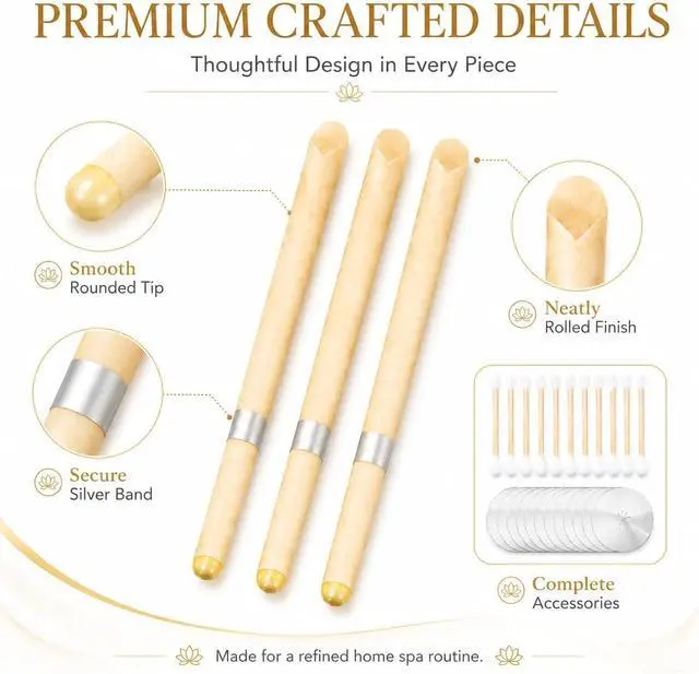 Alt view image 4 of 7 - 10 Pcs Ear Candles Earwax Removal Kit, Ear Cleansing Tool Set, Ear Wax Remover Tool with Storage Box
